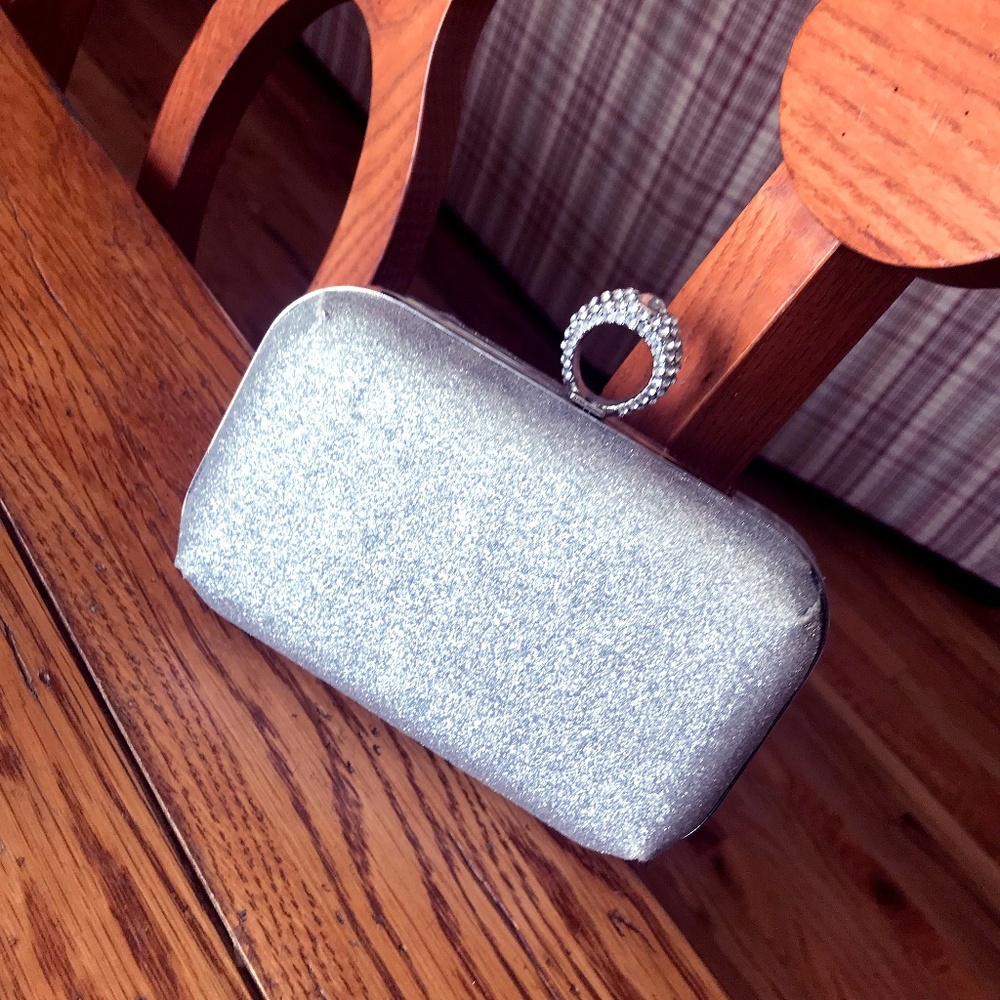 Silver Glitter Clutch